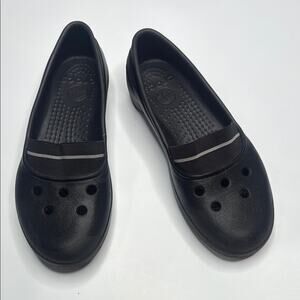 Crocs Juneau Black Loafer Lightweight Comfort Shoes Croclite S-305 Sz 10
